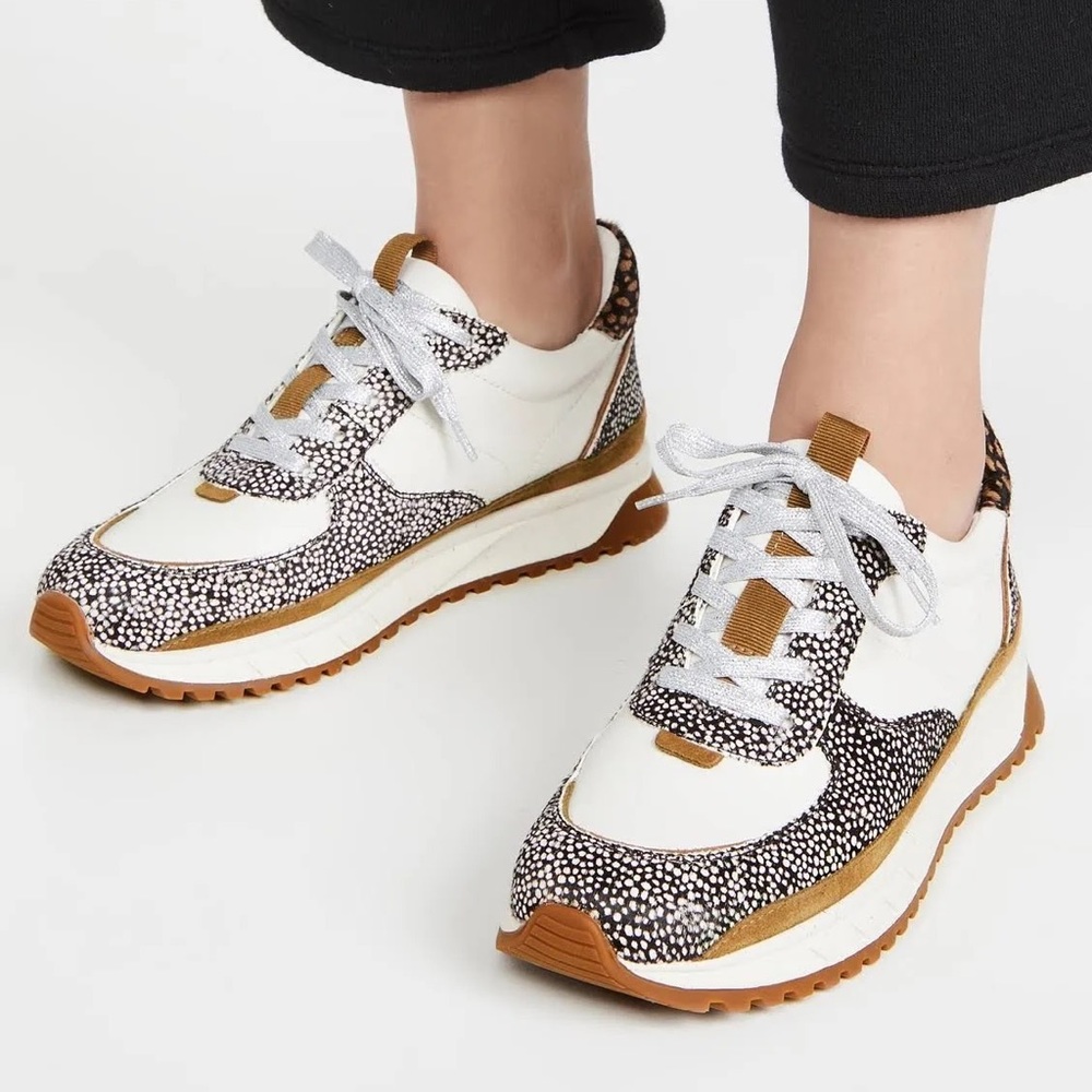 Madewell Kickoff Trainer Sneakers in Leather and Spot Mix Calf Hair